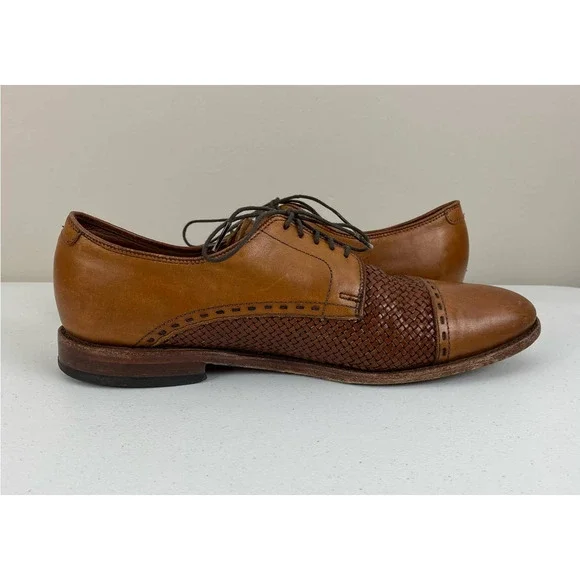 Men Allen Edmonds USA New Orleans leather woven cap toe dress shoes, 10 B - Picture 3 of 9